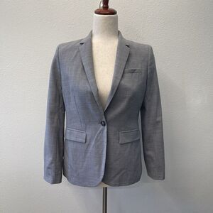Banana Republic Blazer Suit Jacket Womens Size 2 Petite Grey Wool Office New